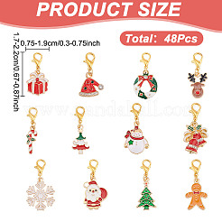 Christmas Theme Alloy Enamel Pendant Decorations&nbsp;HJEW-GO00040