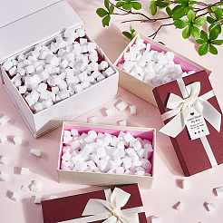 小さなクラフトフォームボール1000個  キューブ  DIYの結婚式の休日の工芸品を作るために  ギフトボックスフィラー  ホワイト  11~12x11~15x11~13mm  0.5セット&nbsp;DIY-SP0002-34
