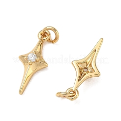 Brass Micro Pave Clear Cubic Zirconia Pendants&nbsp;CU-CBAF0F8-16B-G