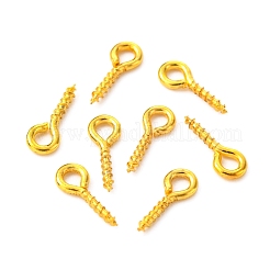 アイアンスクリューアイピンヒートンキャップ  片穴パーツ用  ゴールドカラー  約10mm長  4 mm幅  厚さ1mm  穴：2mm  約550個/50g&nbsp;X-E562Y-G