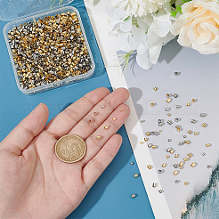 2400個 8スタイル コラム真鍮ビーズ  長持ちメッキ  プラチナ·ゴールデン  1.5~3x1.5~3mm  穴：1.2~2.5mm  300個/スタイル&nbsp;KK-UN0003-74