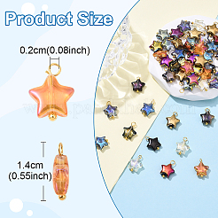 10Pcs Glass Pendants&nbsp;PALLOY-YW00065-01