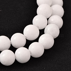 Natural White Jade Round Bead Strands&nbsp;G-O113-01-10mm