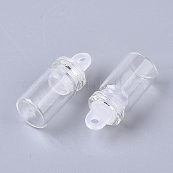 ガラス瓶のペンダントの装飾  ウィッシングボトル  プラスチックプラグ付き  透明  2.45~2.65x1cm  穴：0.28のCM  容量：1ml（0.03液量オンス）&nbsp;CON-T001-001