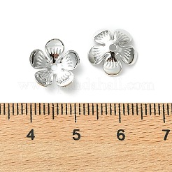 シェグレース真鍮ビーズキャップ  カドミウムフリー＆ニッケルフリー＆鉛フリー  花  プラチナメッキ  11x11x4mm  穴：1.4mm&nbsp;XGRPCU787-282P