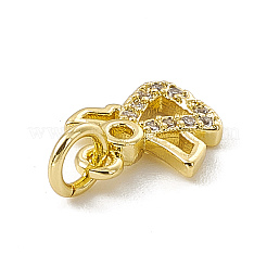 Brass Micro Pave Cubic Zirconia Charms&nbsp;ZIRC-F132-90G
