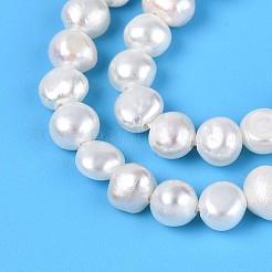 天然養殖淡水パールビーズ連売り  ナゲット  乳白色  5~6x5~6.5x3~5mm  穴：0.5~0.6mm  約32個/連  6.89~7.09''（17.5~18センチメートル）&nbsp;PEAR-T006-15B