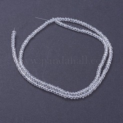 透明ガラスビーズ連売り  多面カット  ロンデル  透明  2.9~3.3x2mm  穴：0.8mm  約135~140個/連  11.81~13.38インチ（30~34cm）&nbsp;GLAA-F076-B03