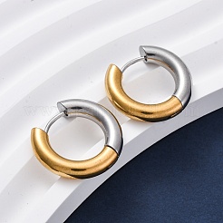 Two Tone 304 Stainless Steel Hinged Hoop Earrings for Women&nbsp;EJEW-A073-01B