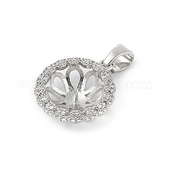 Brass Micro Pave Clear Cubic Zirconia European Dangle Charms Bails&nbsp;KK-K297-55P