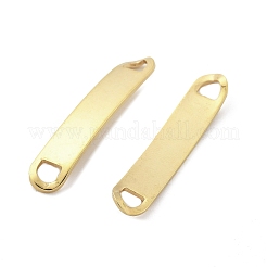 201 ステンレス鋼リンク/コネクター  楕円形  空白タグのスタンプ  18KGP本金メッキ  42x8x1mm  穴：5x4mm&nbsp;STAS-S158-09C-G