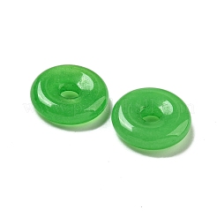 天然マレーシアジェイドドーナツ/円周率ディスクチャーム  12~13x3~4mm  穴：3mm&nbsp;G-G142-01N
