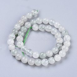 天然石グリーンルチルクォーツビーズ連売り  ラウンド  8.5mm  穴：1mm  約45個/連  15.16インチ（38.5cm）&nbsp;G-R475-013B