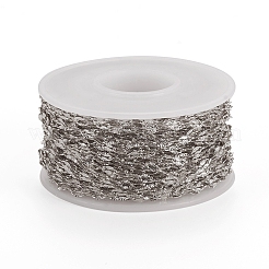 Tarnish Resistant 304 Stainless Steel Textured Cable Chains&nbsp;CHS-D005-01P