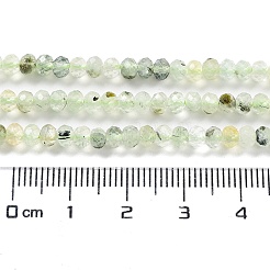 天然石プレナイトビーズ連売り  多面カット  ロンデル  4x3mm  穴：0.8mm  約128~149個/連  15.35''（39センチメートル）&nbsp;G-J400-C05-02