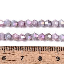 グラデーション染めガラスビーズ連売り  双円錐形  ライラック  4.2~4.9x3.9mm  穴：0.8mm  約80~81個/連  11.97~12.13''（30.4~30.8センチメートル）&nbsp;GLAA-T025-4mm-09C