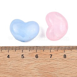 透明なアクリルビーズ  ハート  ミックスカラー  16x21x10.5mm  穴：2.2mm  約215個/500g&nbsp;MACR-K361-24