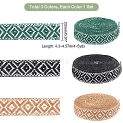 3 Colors Ethnic Style Embroidery Polyester Ribbons&nbsp;SRIB-WR0001-02