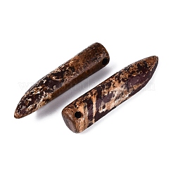 天然樹皮瑪瑙の大きなペンダント  ホーンチャーム  52~56x11~13x11~14mm  穴：1.8~2mm&nbsp;G-Q606-21