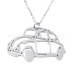 Non-Tarnish 201 Stainless Steel Car Pendant Necklace with Cable Chains for Men Women&nbsp;NJEW-T009-JN105-1-45-A