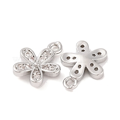 Brass Micro Pave Clear Cubic Zirconia Pendants&nbsp;KK-S389-12P