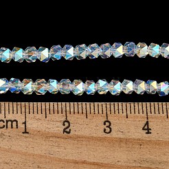 電気メッキガラスビーズセット  パール光沢メッキ  多面カット  スター  クリアAB  3x4x4mm  穴：1mm  約98個/連  12.60''（32センチメートル）&nbsp;LS-GLAA-Q105-02-10