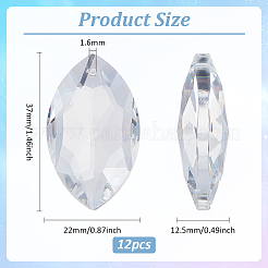 12Pcs Glass Pendants&nbsp;GLAA-FG0001-22B