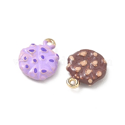 合金エナメルチャーム  クッキーチャーム  ゴールドカラー  ミックスカラー  15x12x3.5mm  穴：1.4mm&nbsp;ENAM-I088-01G