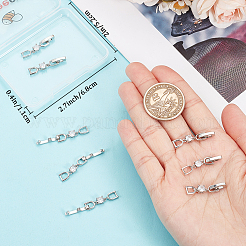 キュービックジルコニアの折り返し留め金付き真鍮10個  プラチナメッキ  35x6mm&nbsp;ZIRC-BBC0002-67P