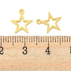 スターリングシルバーの中空スターチャーム925個  18KGP本金メッキ  11x10x0.5mm  穴：1mm&nbsp;STER-B005-38G