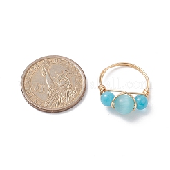 Cat Eye Beaded Finger Ring&nbsp;RJEW-JR00560-01