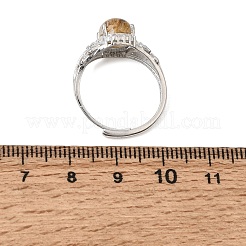 Brass Micro Pave Cubic Zirconia Finger Rings&nbsp;CU-CBA260E-18P