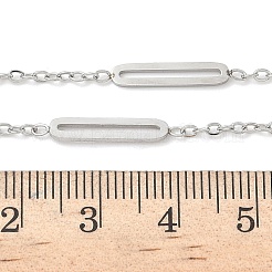 304ステンレススチールリンクチェーンネックレス女性男性用  ステンレス鋼色  変色しない  混合図形  17.36~18.11インチ（44.1~46cm）&nbsp;NJEW-K292-01P