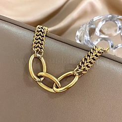 Hip-hop 304 Stainless Steel Cuban Link & 201 Stainless Steel Cable Chain Bracelets for Women&nbsp;FS-WG3DCDD-01