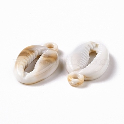 アクリルパーツ  天然石風  シェル  バリーウッド  23.5x14.5x5mm  穴：2mm  約724個/500g&nbsp;OACR-C011-09