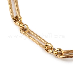 Ion Plating(IP) 304 Stainless Steel Figaro Chain Bracelet for Women&nbsp;BJEW-G669-21G