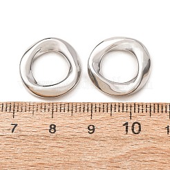 304ステンレススチールビーズ  大穴ビーズ  ツイストリング  ステンレス鋼色  16.5x16.5x3mm  穴：9.5mm&nbsp;SA-CBAE384-09P