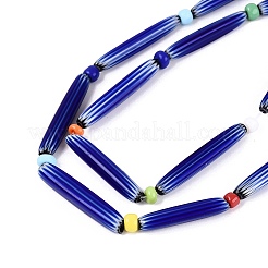 Handmade Millefiori Glass Lampwork Strip Beads Strands&nbsp;LA-N047-01H