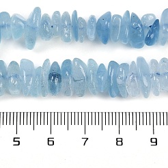 天然石アクアマリンビーズ連売り  チップ  8~11x3~5x6~9mm  穴：1mm  16.14''（41センチメートル）&nbsp;G-E271-96B