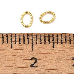 304ステンレススチールオープン丸カン  オーバル  18KGP本金メッキ  4x3x0.5mm  24ゲージ  内径：2.5x2mm&nbsp;STAS-K285-01C-G