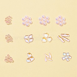 8 スタイルのガラス ラインストーン カボション  ネイルアートの装飾の付属品  多面カット  混合形状  ミックスカラー  9x2.5x2mm&nbsp;MRMJ-FS0001-02