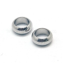 変色しにくい304ステンレススチールビーズ  リング  ステンレス鋼色  5x2mm  穴：3mm&nbsp;STAS-E038-5