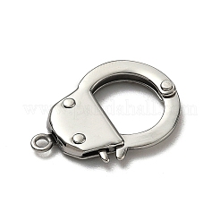304ステンレススチール留め具  ニッケルフリー  手錠型  ステンレス鋼色  25x17.5x3mm  穴：1.8mm&nbsp;STAS-C148-04A-P