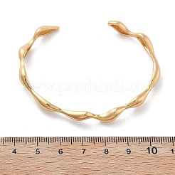 Brass Cuff Bangles for Women&nbsp;BJEW-F482-10G
