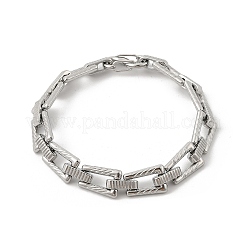 304ステンレススチール台形リンクチェーンブレスレット女性男性用  ステンレス鋼色  8-5/8インチ（22cm）&nbsp;BJEW-F488-68P