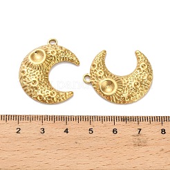 304 Stainless Steel Moon Pendant Cabochon Settings&nbsp;STAS-C152-10G