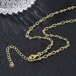 2.7MM Brass Textured Figaro Chain Necklaces for Women&nbsp;KK-CBA2293-16G