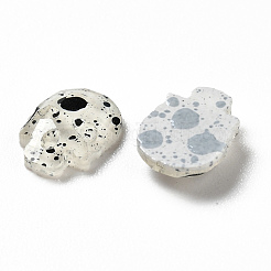 スポット模様樹脂カボション  ネイルアートの装飾の付属品  スカル  透明  8x6x2mm&nbsp;MRMJ-G015-10