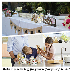 DIY Flower Pattern Drawstring Linen Fabric Bag Embroidery Starter Kit&nbsp;DIY-WR0001-76