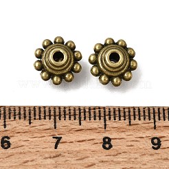 チベット風合金ビーズ  双円錐形  アンティークブロンズ  10x6.5mm  穴：1.2mm  約877個/1000g&nbsp;AL-CBA3B63-03AB